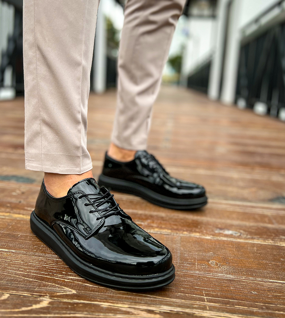 Mens black patent leather shoes outlet